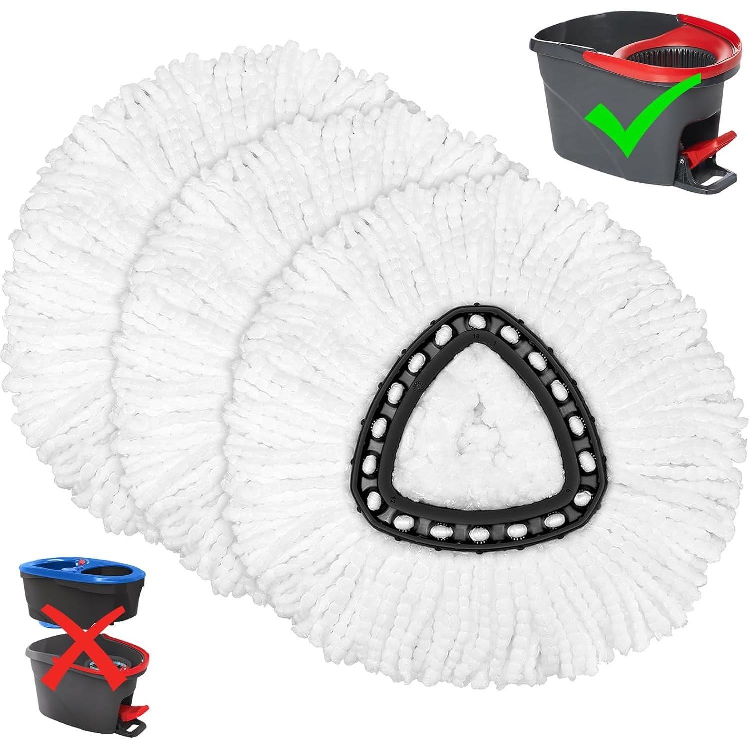 Triangular Mop Head, Fine Fiber Rotating Mop Replacement Head, Household Cleaning Tool for Home Kitchen Bathroom