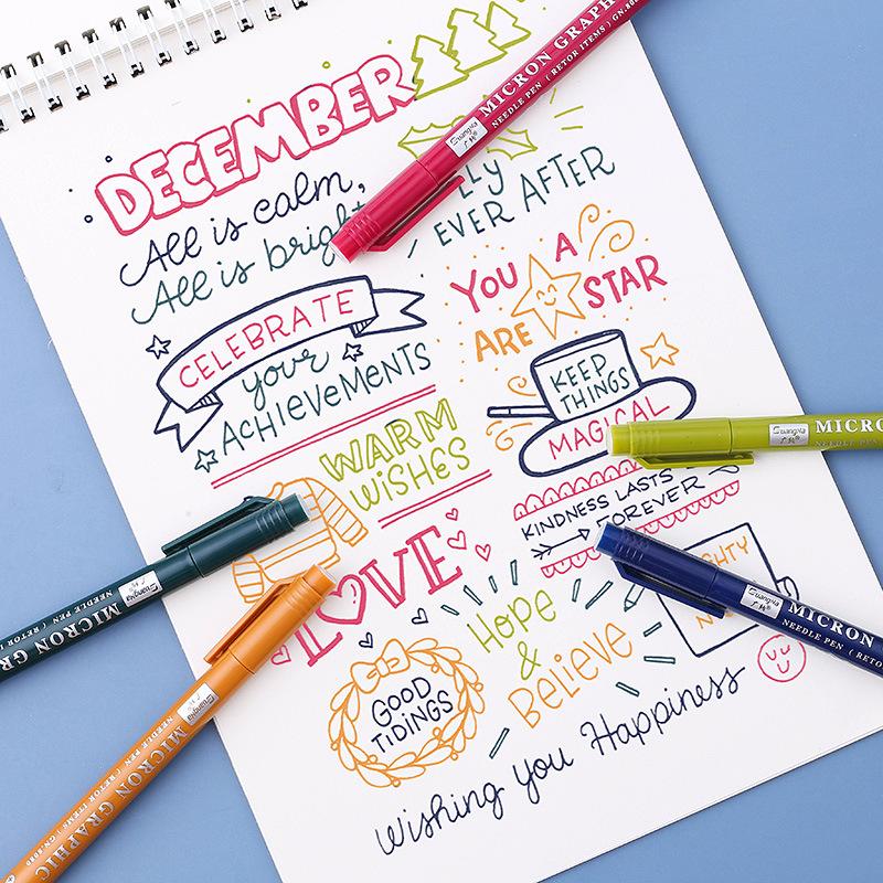 12 Colors 0.5 Micro, Fineliner Pen Set Ink, Fine Point Pen, Fine Tip Markers, Multi-liner, Sketching, Anime,Artist Illustrating/Technical Drawing,Office Documents