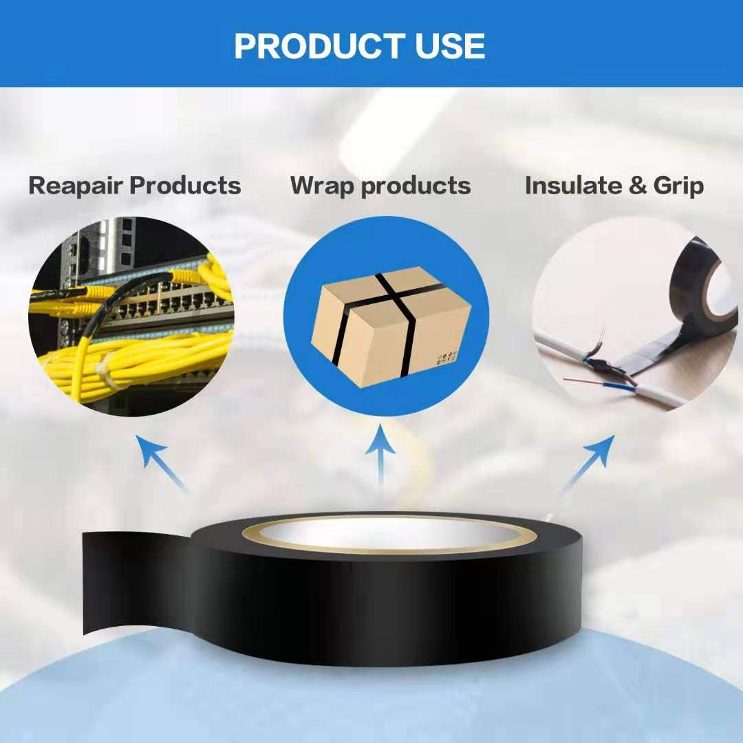 3 count Electrical Tape Black, 0.62 in X 49 ft | Flame Retardant Indoor Outdoor High Temperature Resistance Electric Tape,   Tape