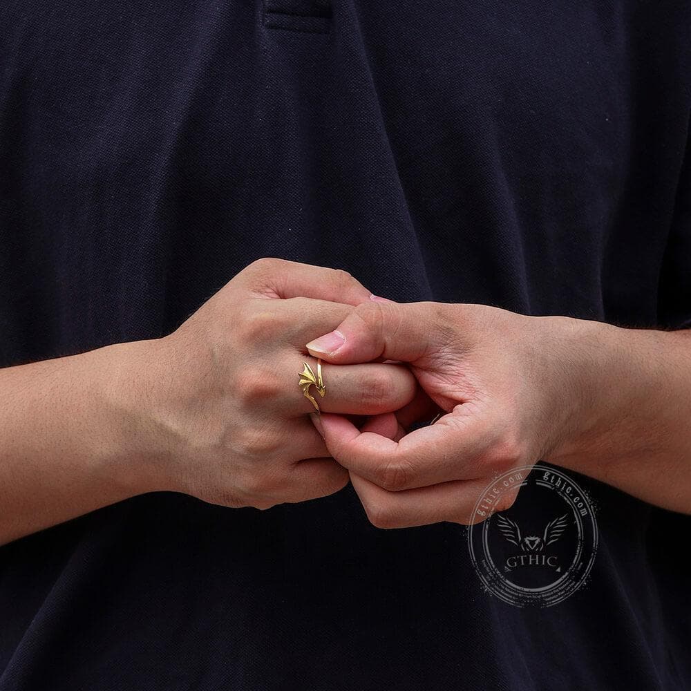 GTHIC Demon Wing and Arrow Stainless Steel Gothic Ring Fashion Accessories for Daily Wear