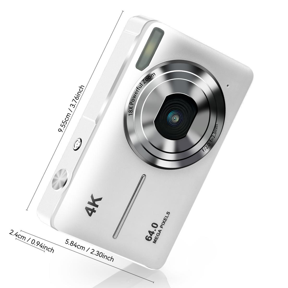Fhd 1080P Digital Camera, SD Card Expansion Supported, 18x Digital Zoom, Portable Mini Camera for Teens Students, Gift Idea