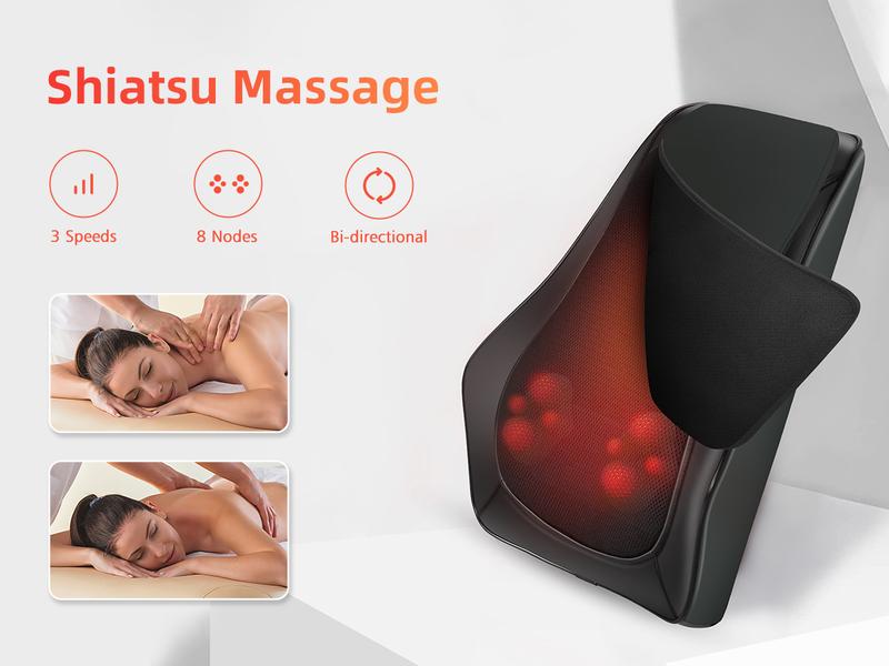 COMFIER Shiatsu Massager for Neck, Shoulders, and Back - Heat and 3D Kneading for Pain Relief - Massage Pillow Gift for Men and Women COMFIER Shiatsu Massager for Neck, Shoulders, and Back - Heat and 3D Kneading for Pain Relief - Massage Pillow Gift for Men and Women