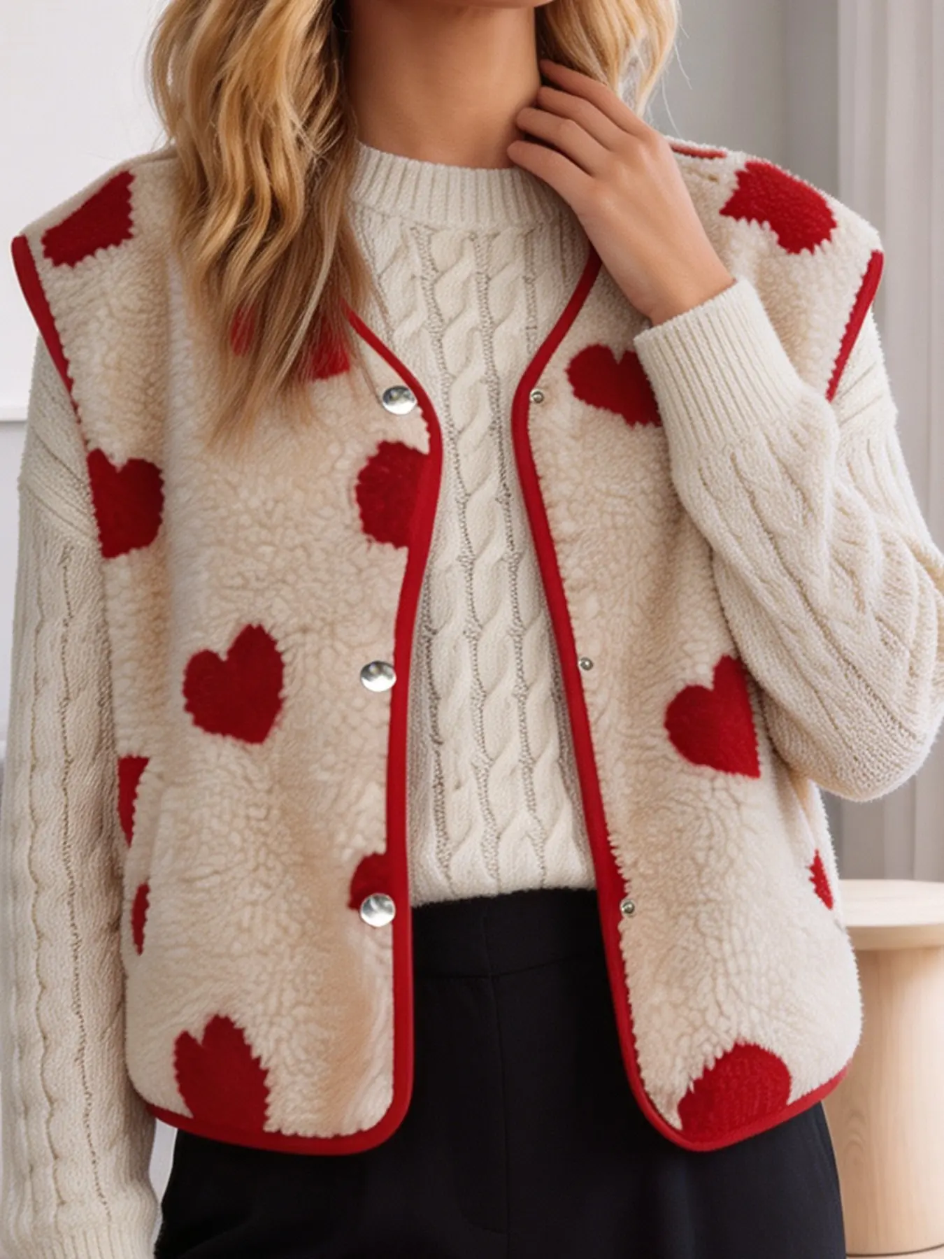 Women's Classic Leopard Gilet, Loose-Fitting Short Vest, Casual Fashion Vest, Casual Comfy Vests, Casual Spring & Fall Outerwear, Lightweight Multi-Button Open Front Top