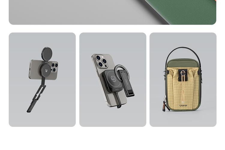 【TikTokShopBlackFriday】Ulanzi MA60 Magnetic Phone Stand for iPhone Aluminum Mini Foldable Tripod Pocket-Sized Cell Phone Stand with Magnetic Quick Mount Compatible with iPhone 12 13 14 15 16 Models - Smartphone Video Rig