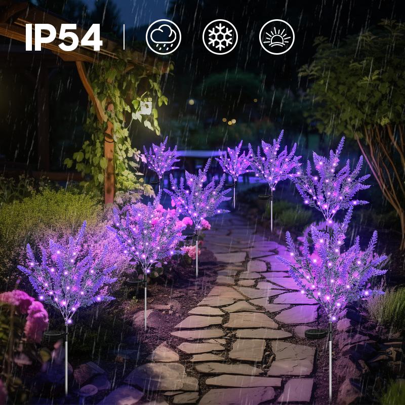 Solar Powered Lavender LED Landscape Light, Ipx4 Waterproof, No Ground Plug Needed, Outdoor Garden Decoration, Home Patio Ambiance, Garden Lighting, Garden Decor Lights, Solar Decorative Lights