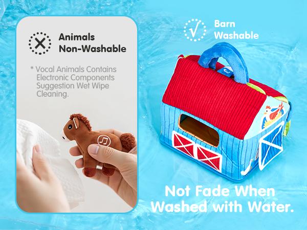 hahaland Surprise Barn with Stuffed Farm Animals with Real Sounds,Toddlers Sensory Toy,Easter Basket Stuffers,Montessori Toys for 6 Month Old Baby 1 Year Old Boy Girl Gifts,Toys for Easter,Valentines Day & Birthday Gifts