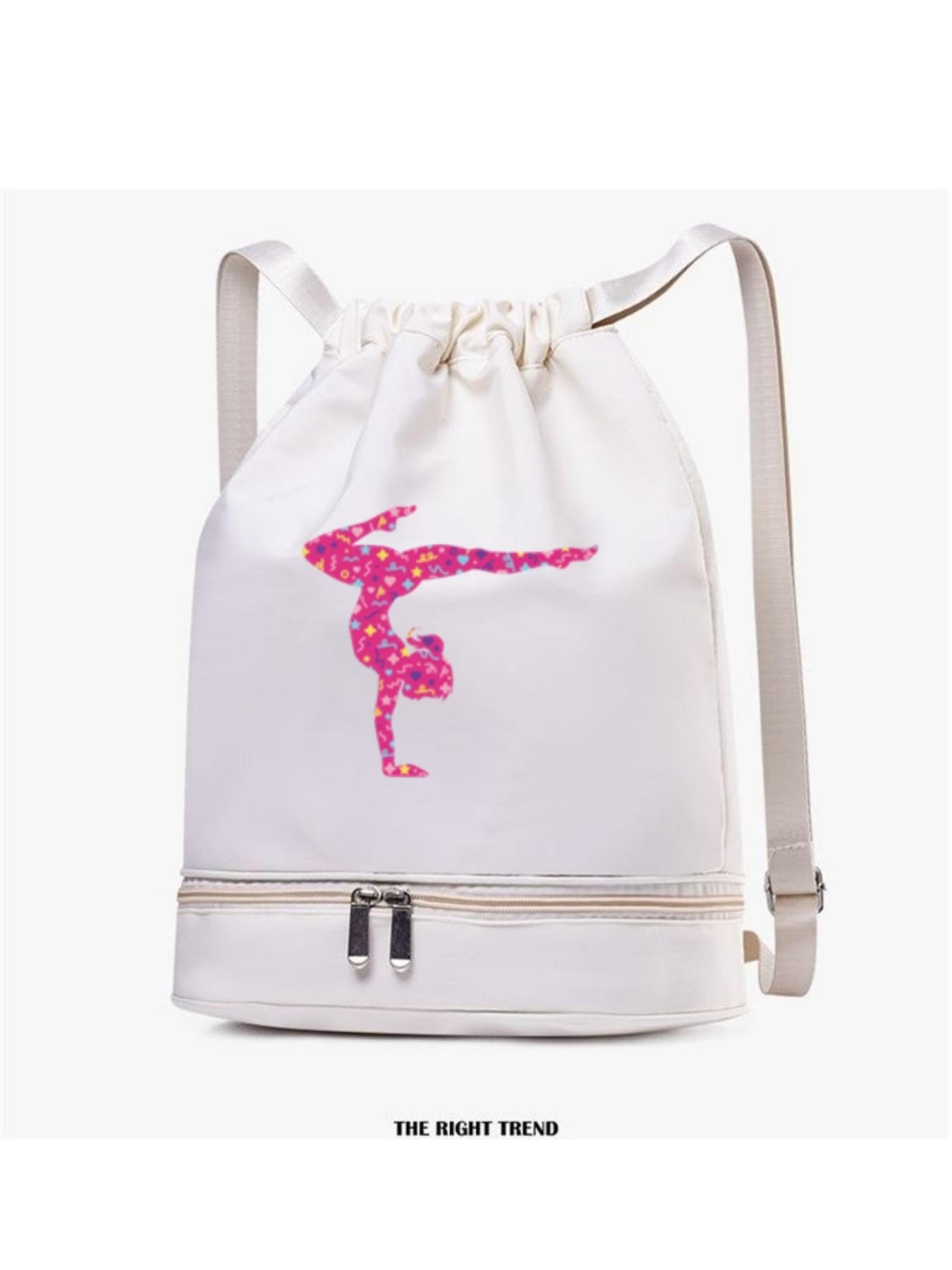 Women's Gym Bag, Adjustable Straps, Drawstring Closure, Independent Shoe Compartment, Rose, Ideal Gift, Daily Use