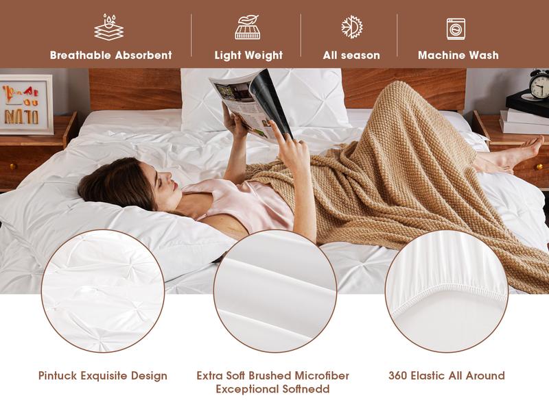 【VALUXE】 Soft Washable Pintuck Comforter Sets 7 Pieces Comforters for All Season, Bed in a Bag with Flat Sheet and Fitted Sheet, Pillowcases & Shams Soft Fluffy Bed Sheet Bedding Sets