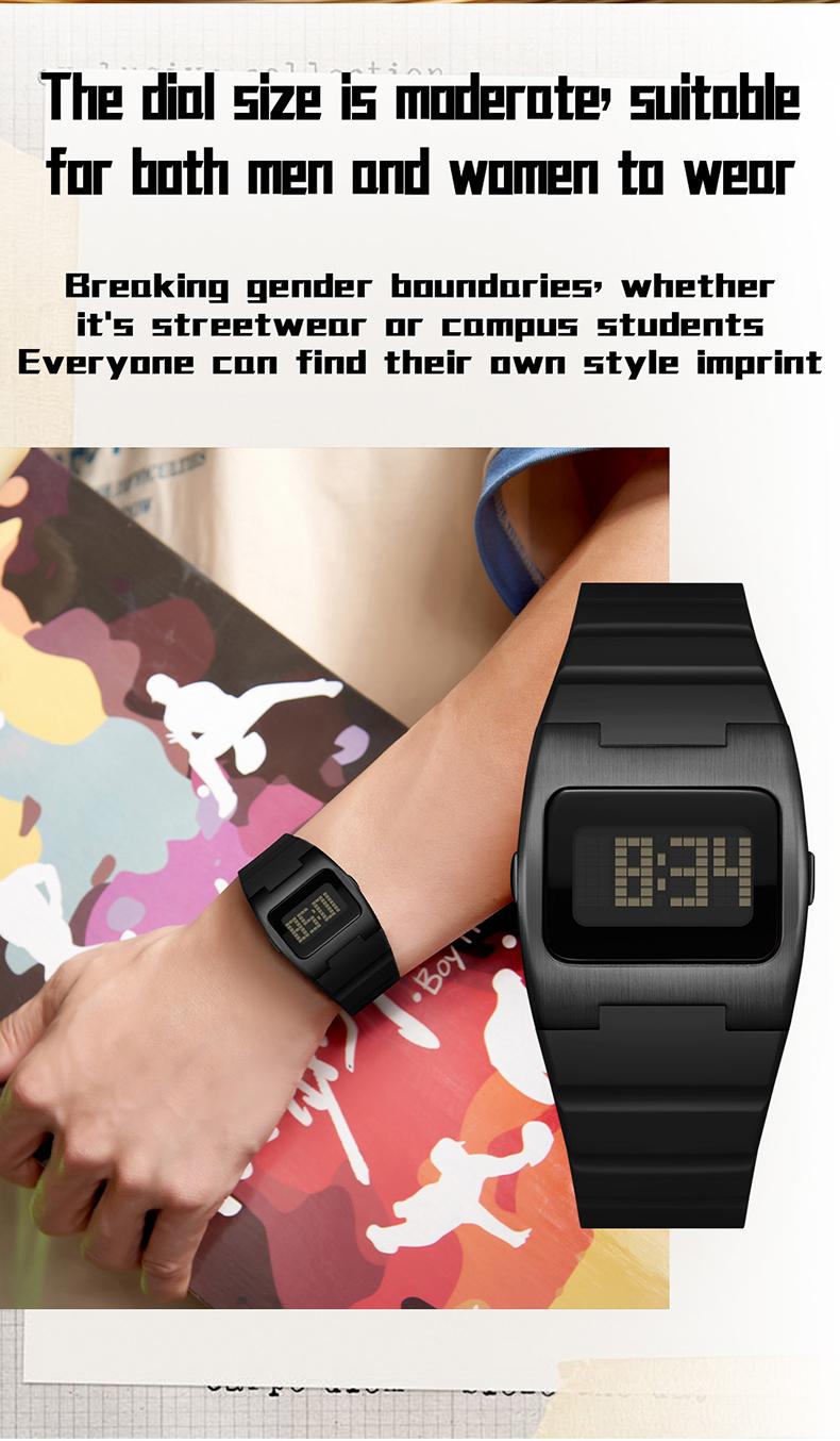 Sanda Fashion Square Sports Watch, Waterproof Luminous Multifunctional Wristwatch, Analog-Digital, Perfect Birthday & Festival Gift