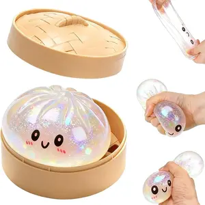 Colorful Dumpling Squishes Stress With Steamer Cute Anxiety Toy Soft Decompression Dough For Adults Prospector