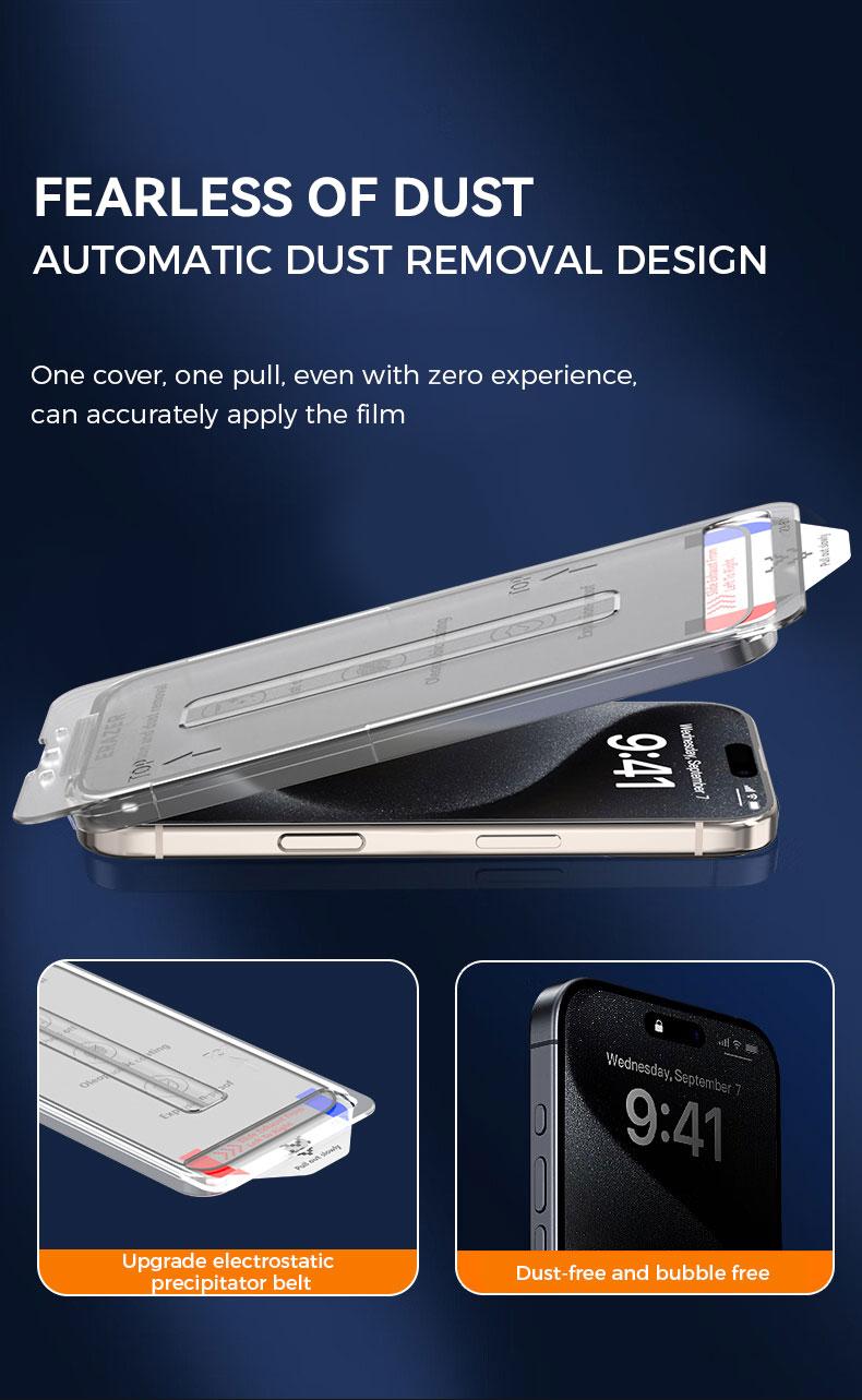 ERAZER for iPhone16Pro max/15/14pro/13 Series Clear/Privacy Protection Phone Film Dust Free Without Bubbles, HD Clear【1 Pack】Phone Screen Protector