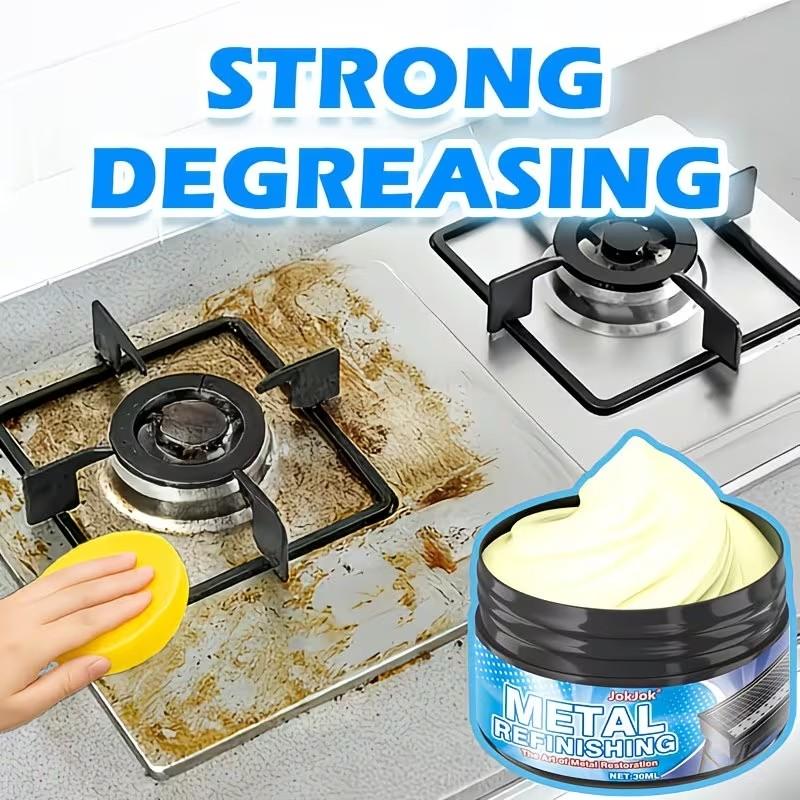 Metal Polish Kit for Renovating Old Pots, Universal Metal Polish Agent, Quick Effective Chrome Stainless Painted Metal Gloss Restorer, Sponge Included