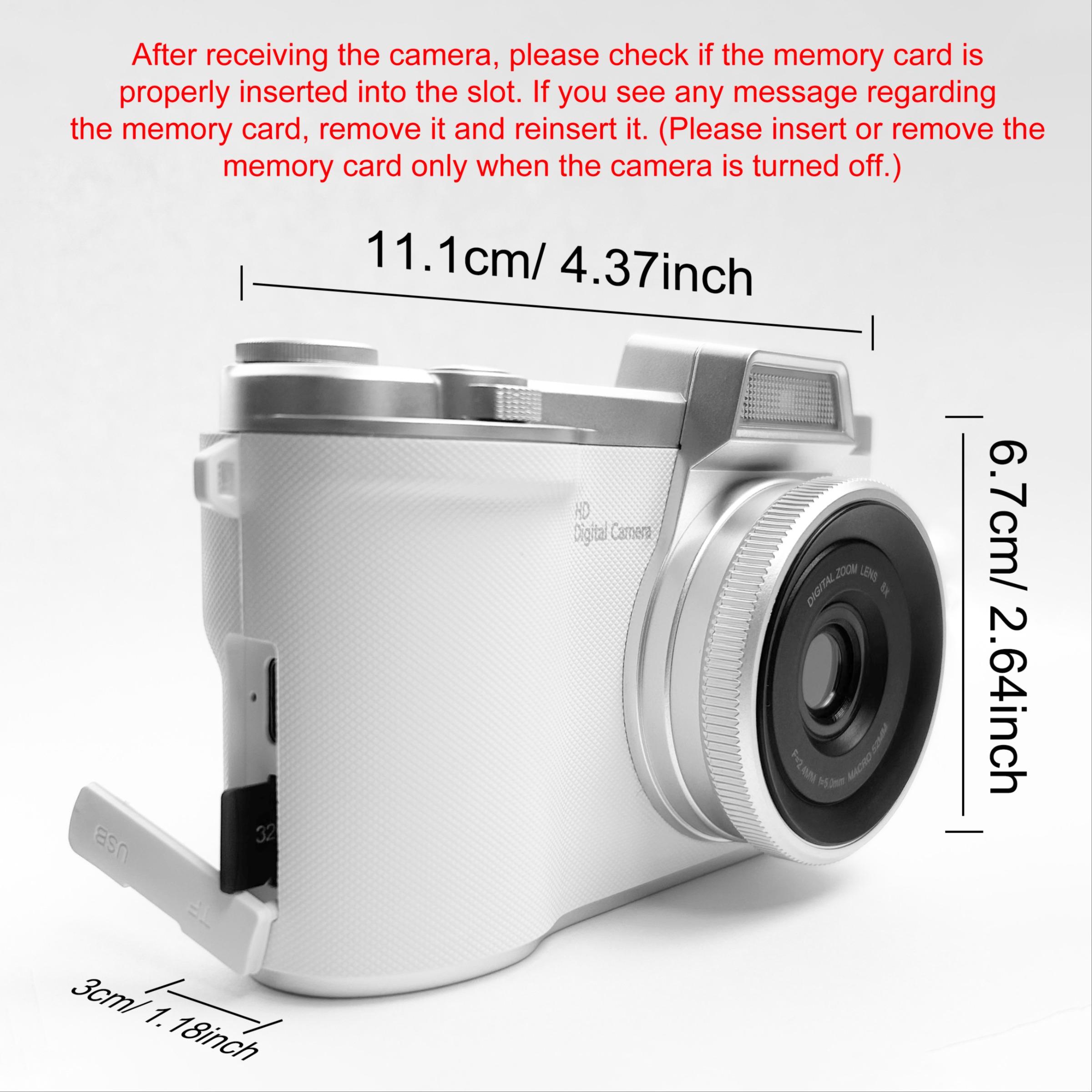 Retro Camera With Memory Card, Digital Cam For Student Camera, Handheld Camera With Flip Screen, Portable Camera Back-To-School Gift, Christmas & New Year Present, Cute Camera Beginner Friendly