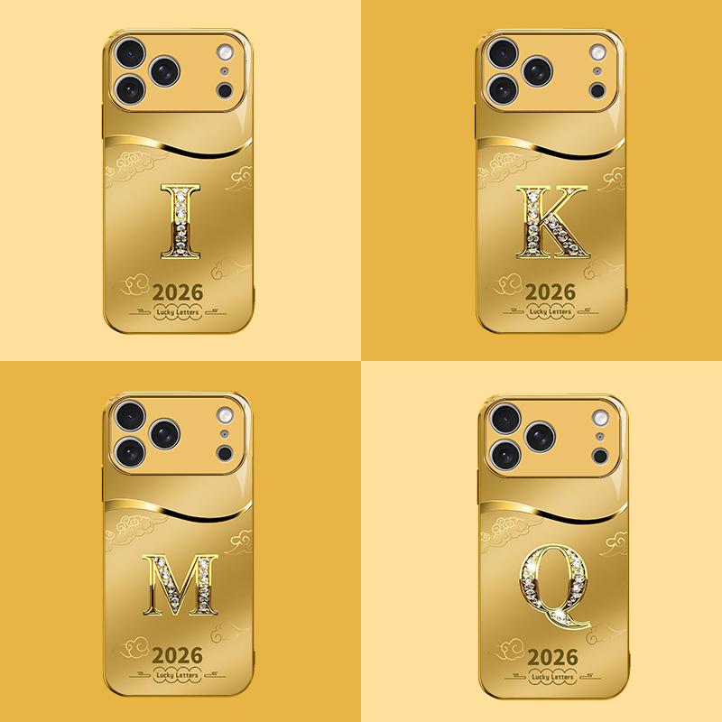 Suitable for [iPhone 17 Pro Max] high-end phone case🤩，choose from 26 letters of the English alphabet, each with an exquisite auspicious cloud pattern to bring you good luck YM99