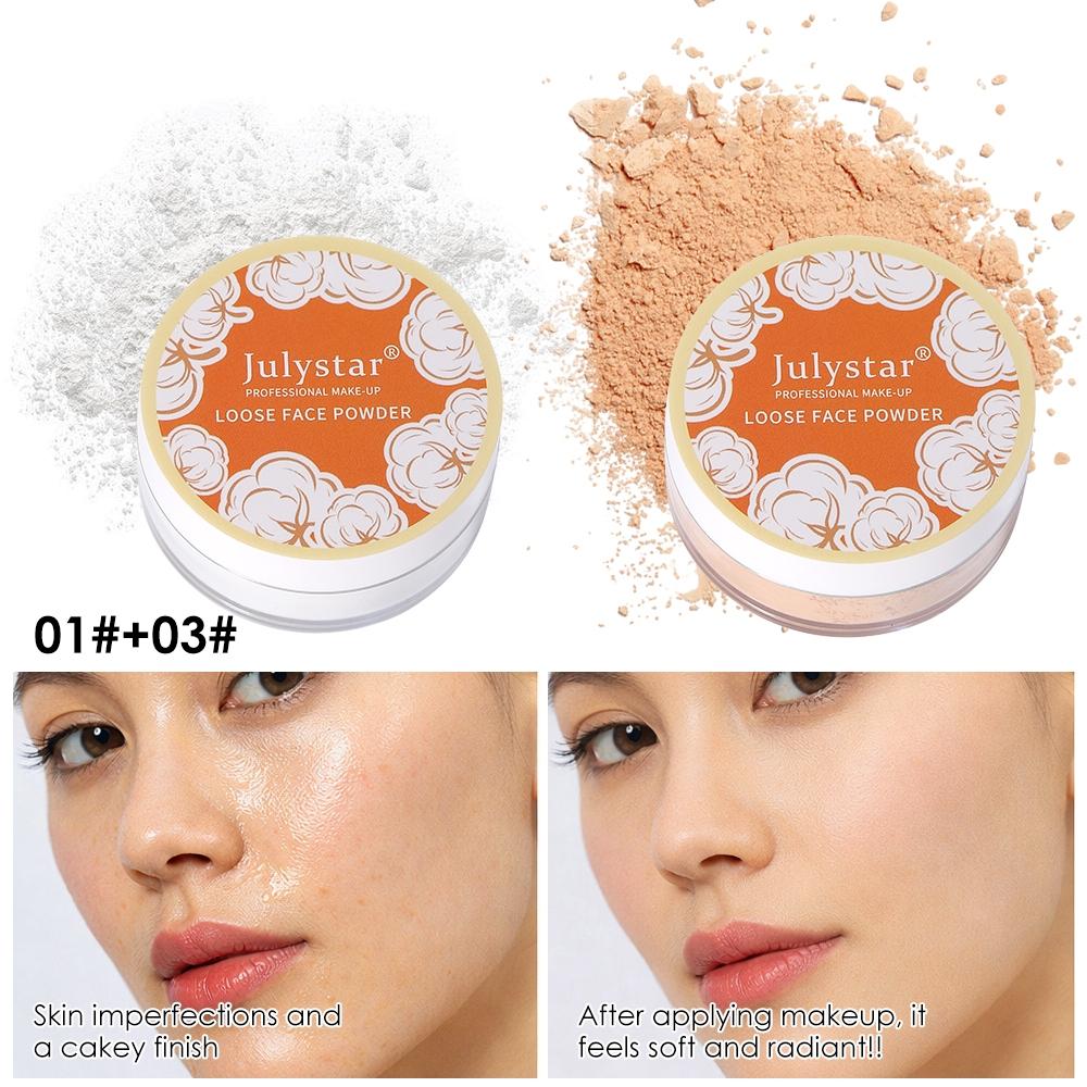 3 Shades Oil-Control Loose Setting Powder, Blur Pores, Smooth Matte, Long-Lasting, Waterproof, Natural Look for Daily & Party