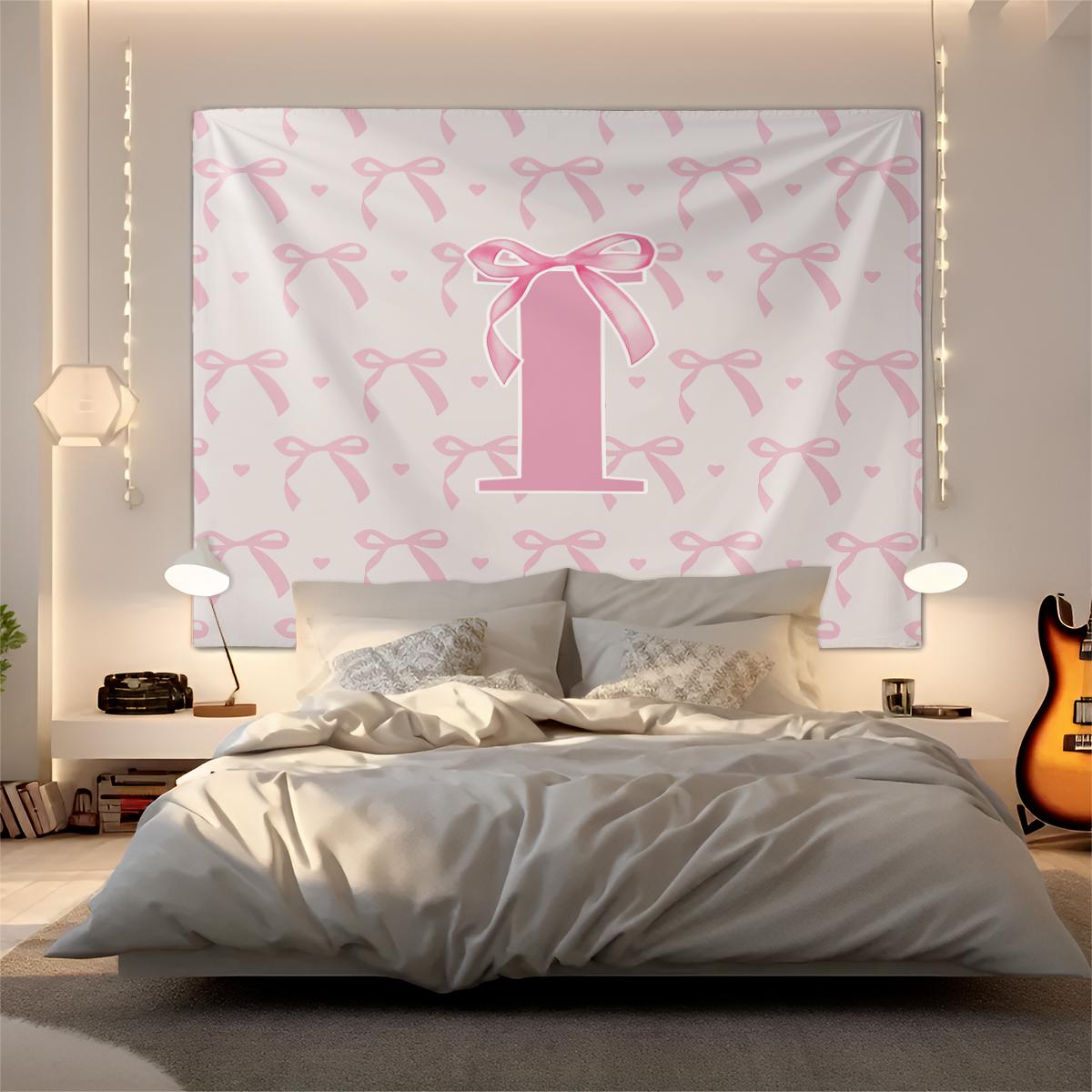 Letter Printed Tapestry, Pink Princess Style Wall Decor, Soft Fabric, Easy to Hang, Ideal for Girls' Bedroom and Living Room Background Decoration, Great Gift for Family and Friends