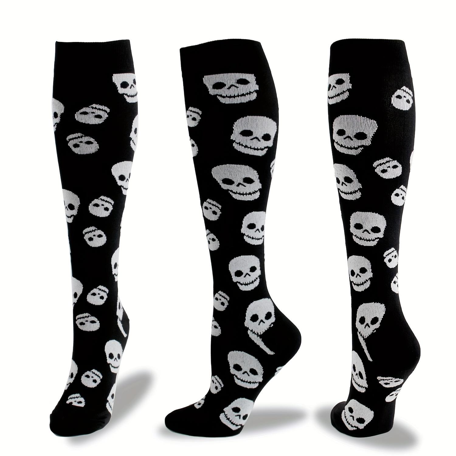 Unisex Knee-High Targeted Compression Socks (4 Pairs) - Animal Prints, Unisex Wear, Sporty Socks for Nurses, Cycling