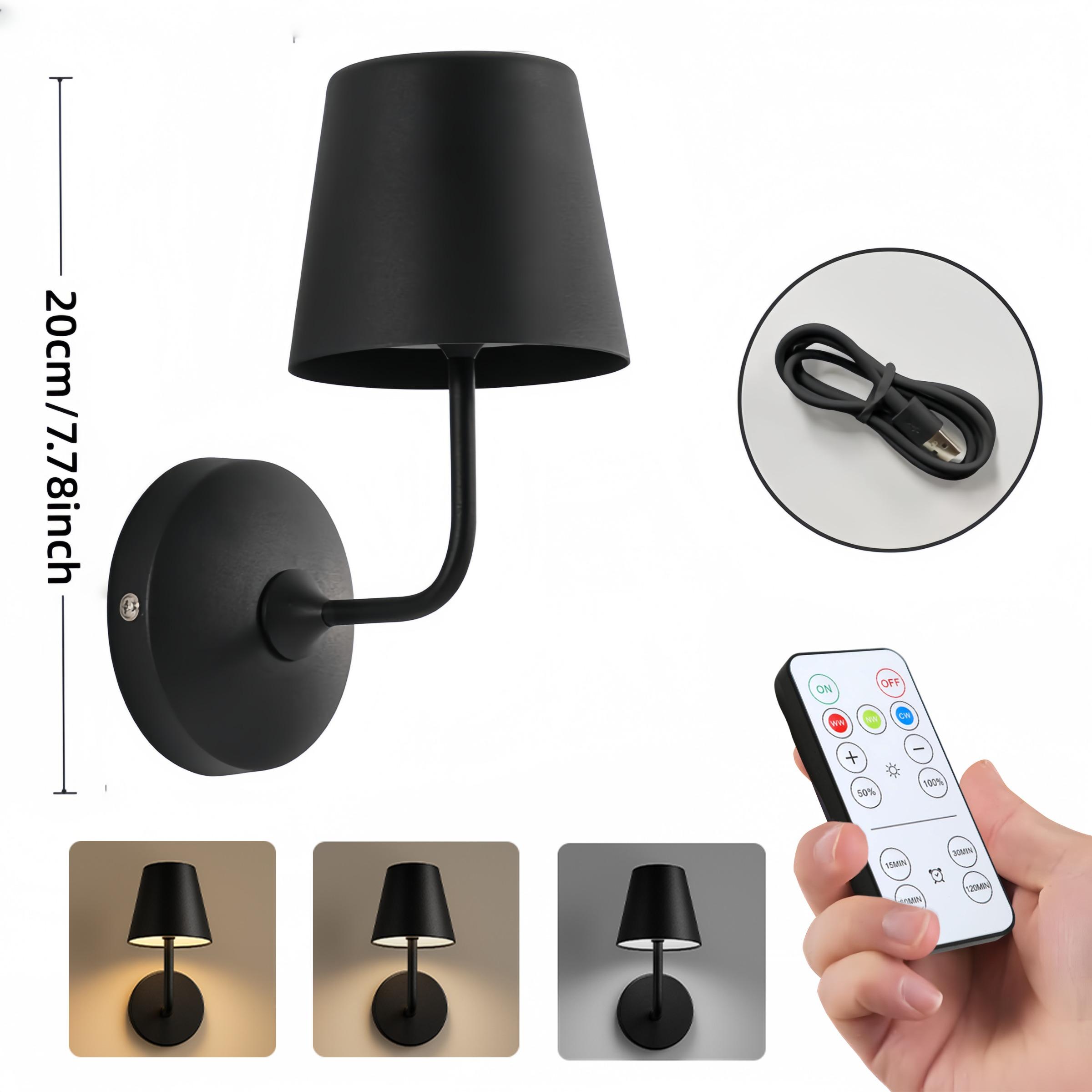 Modern Wireless Wall Light with Remote Control, Rechargeable Lithium Battery, 3 Color Modes, Matte Surface, Indoor Wall Lighting, Home Decor Light