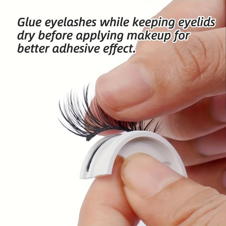 Self-Adhesive False Eyelashes Set of 3 Pairs, Pre-Glued Reusable Lashes, Cat Eye, Natural, Cross, Fluffy, Extra Thick, B/c Curl, 6-15mm, Cosmetic