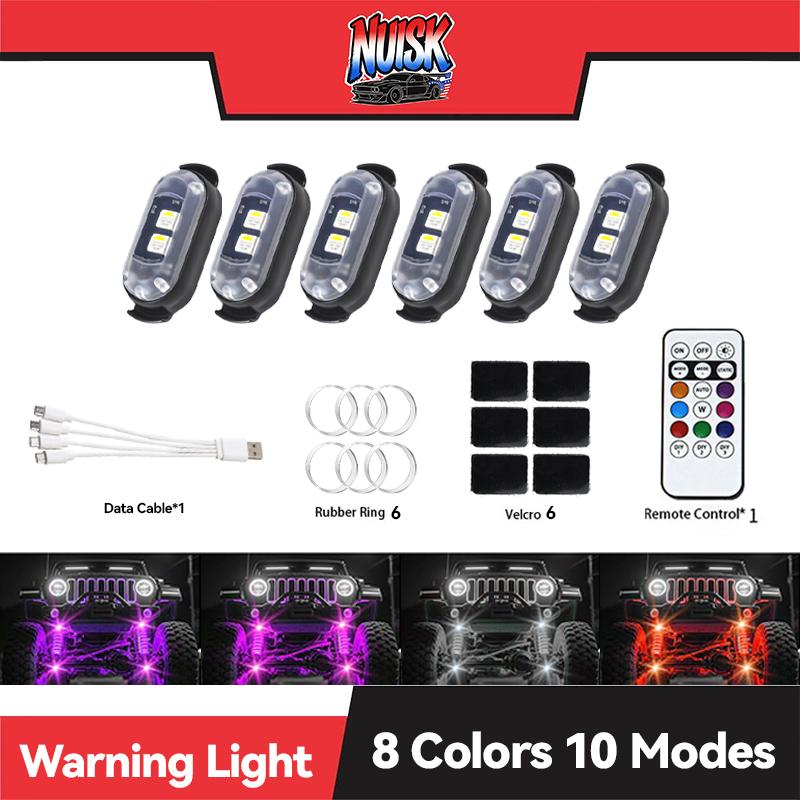 Car motor LED RGB Lights Super Bright RGB Flashing Light Wireless Remote 10 Modes IP65 Waterproof Car Motorcycle LED Light