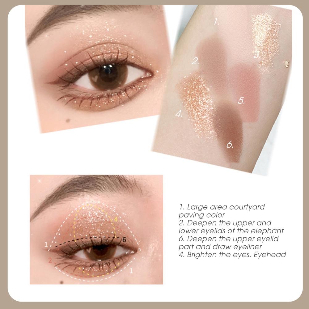 Bear Design 6 Color Eyeshadow Palette, 1 Count Matte & Glitter Eye Shadows Palette, Long Lasting Shimmering Eye Shadow Makeup Powder, Colorful Eye Makeup Products, Shimmer Sparkle Palette