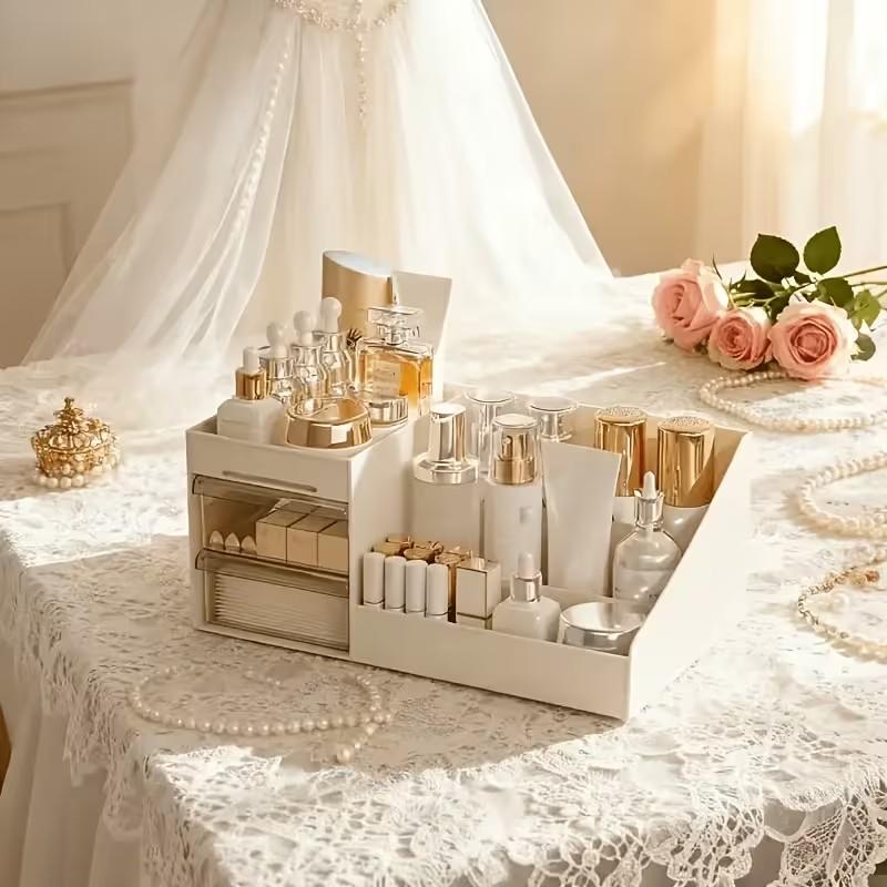 Large Capacity Drawer Organizer, Spacious Interior, Compact Design for Bathroom, Vanity, Desk, Beauty Products, Makeup Brushes, Office Supplies