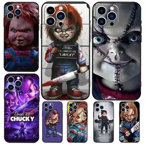 Chucky Doll Horror Movie Case For iPhone iPhone 17Air 17e 17 16 15 14 13 12 11 Mini Pro Max Air X XR XSMAX & Samsung Galaxy S26 S25 S24 S23 S22 S21 FE Ultra Plus EDGE Soft transparent Silicone Black Cover