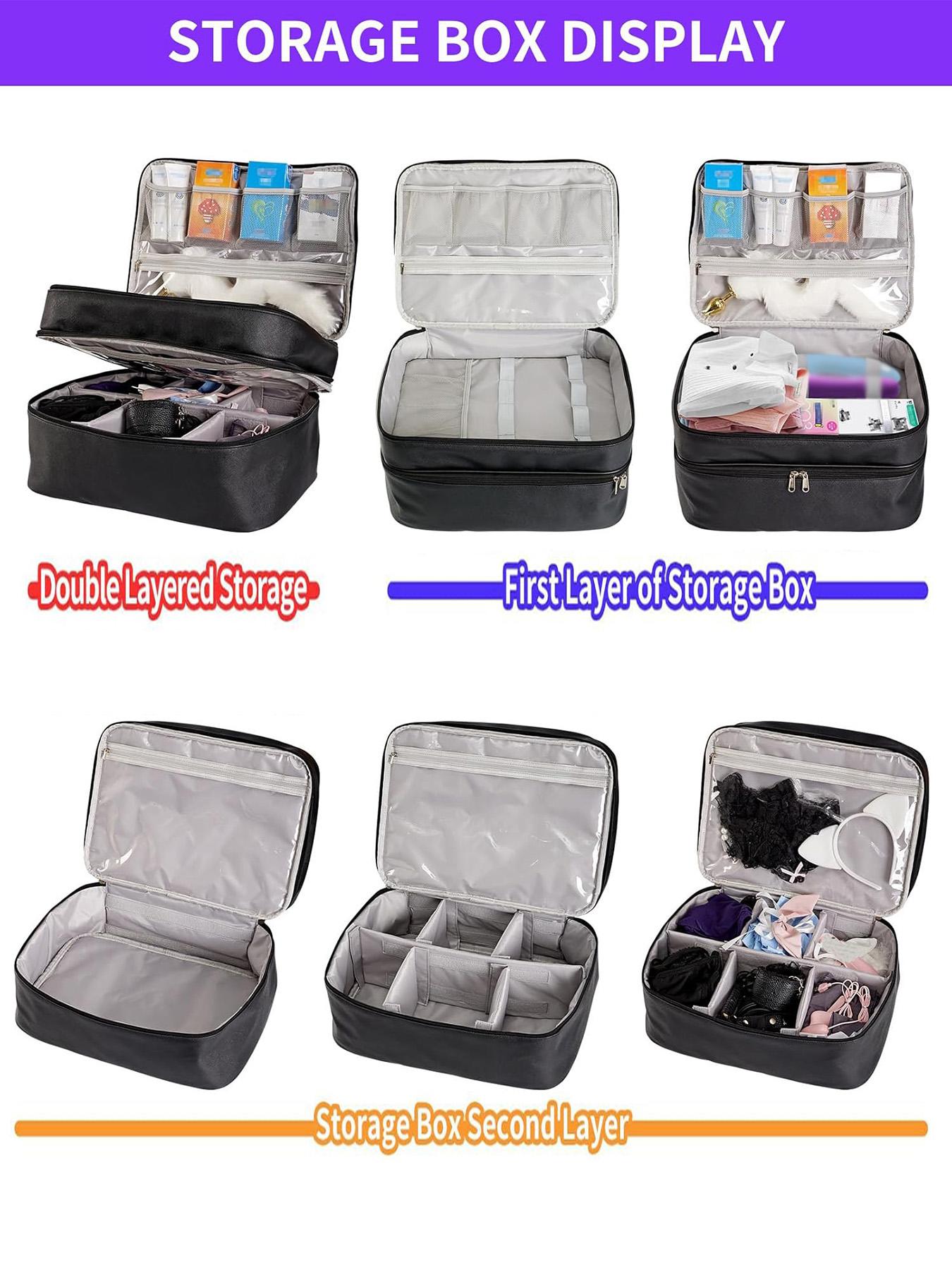 Lockable Adult Toy Storage Bag, Dual-Layer Large Capacity, Travel Underwear Organizer, Personal Privacy Protect Essential, Space Saving Bags