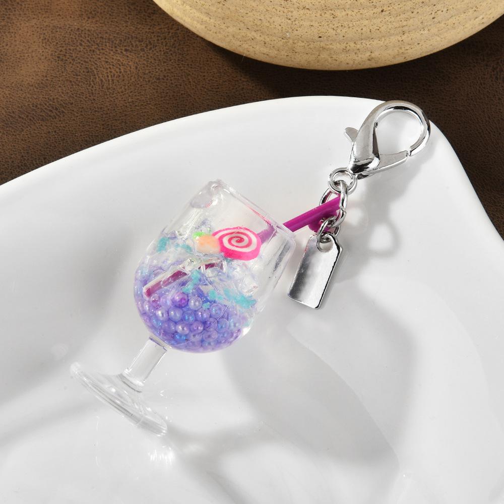 Resin Ice Cream Pendant, Jelly Wine Glass Charm Accessories, Hot Selling Cross-Border Goblet Pendant