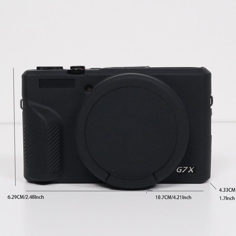 Silicone Camera Case with Removable Lens Cover, Soft Silicone Protective Cover, Camera Accessories, Camera Protector Compatible with Canon G7 X Mark III