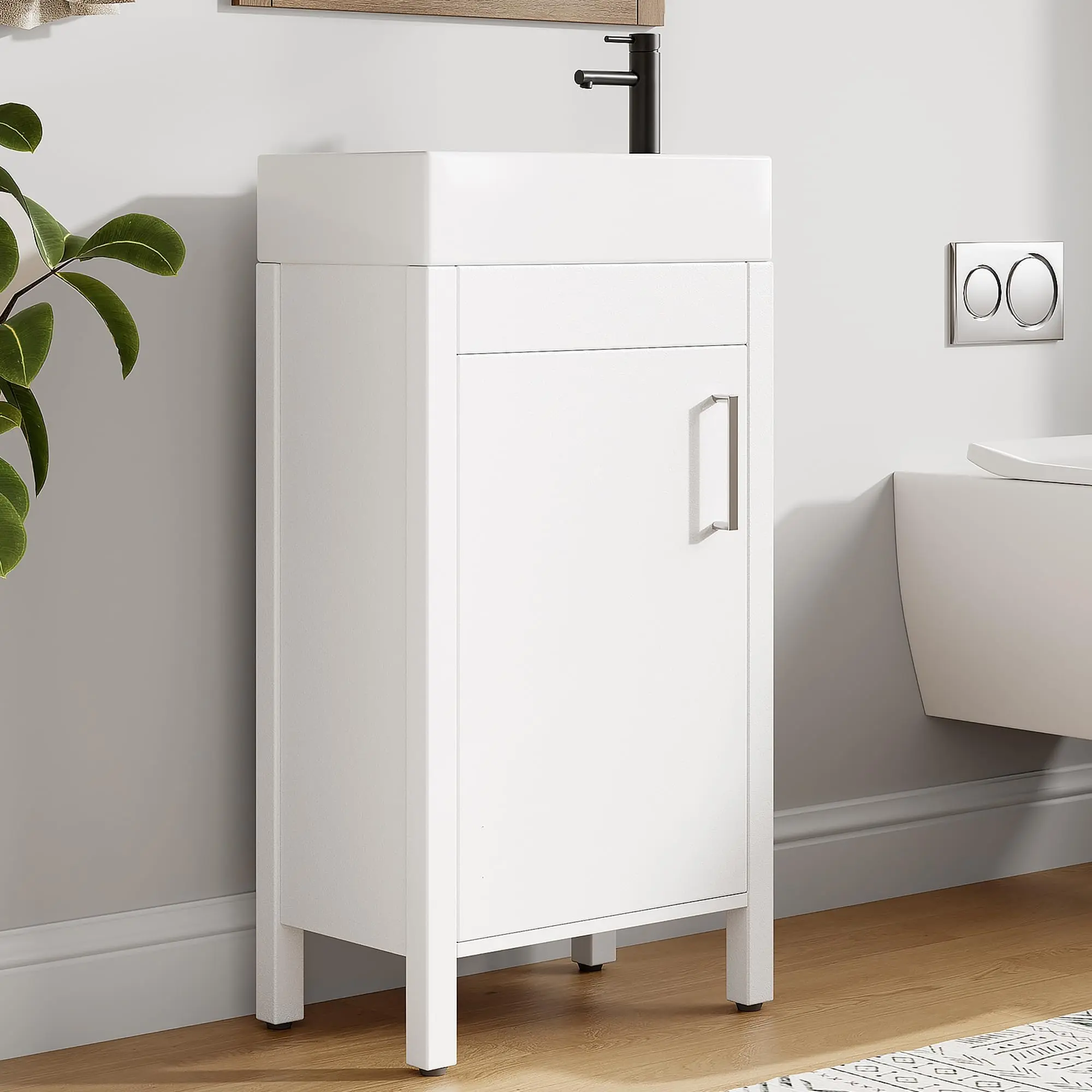 GARVEE 16" Bathroom Vanity with Sink Small Space Waterproof Foot