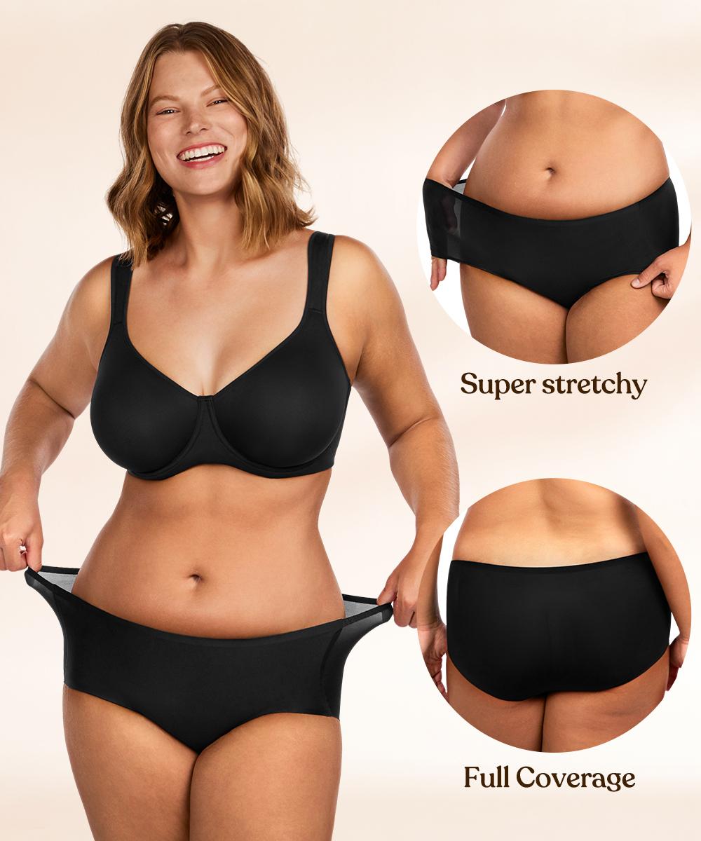 HSIA FlexiFit Soft Stretch Seamless Breathable Comfort No Show Women's Briefs Basic Casual Underwear 3 pack/5 pack Panties Womenswear