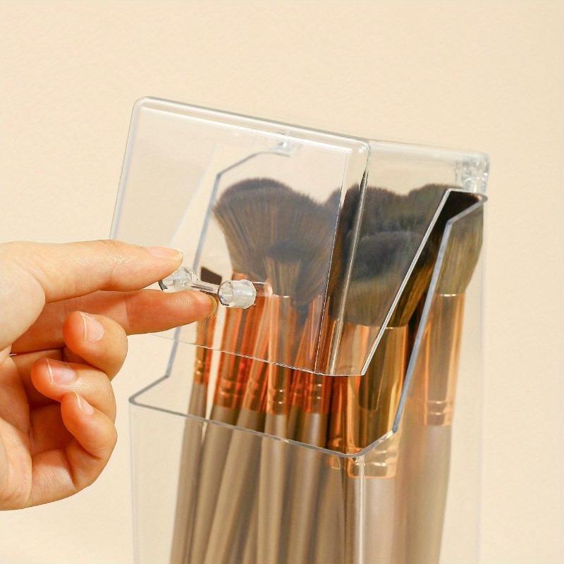 1pc Clear Makeup Brush Organizer, Large Capacity Makeup Brush Storage Box