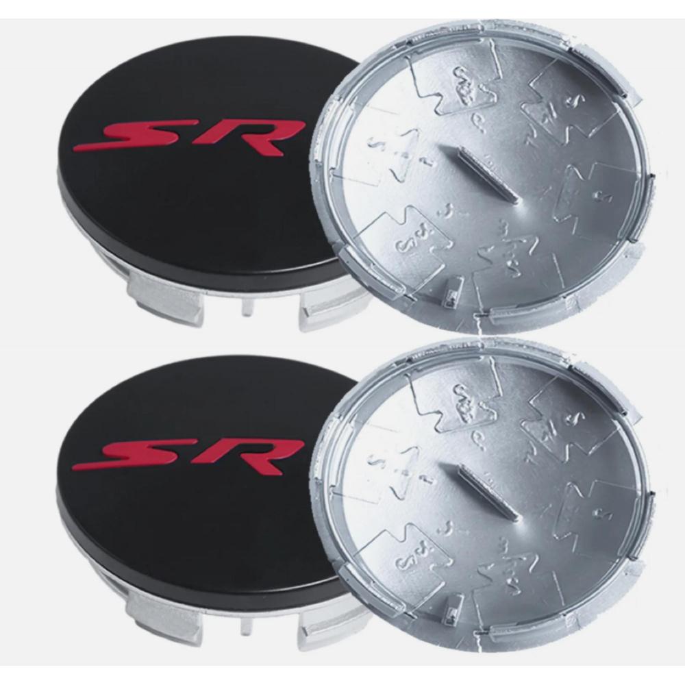 4PC SRT Wheel Center Hub Rim Caps Emblem For 2011-2022 Dodge Charger Challenger Jeep Grand Cherokee