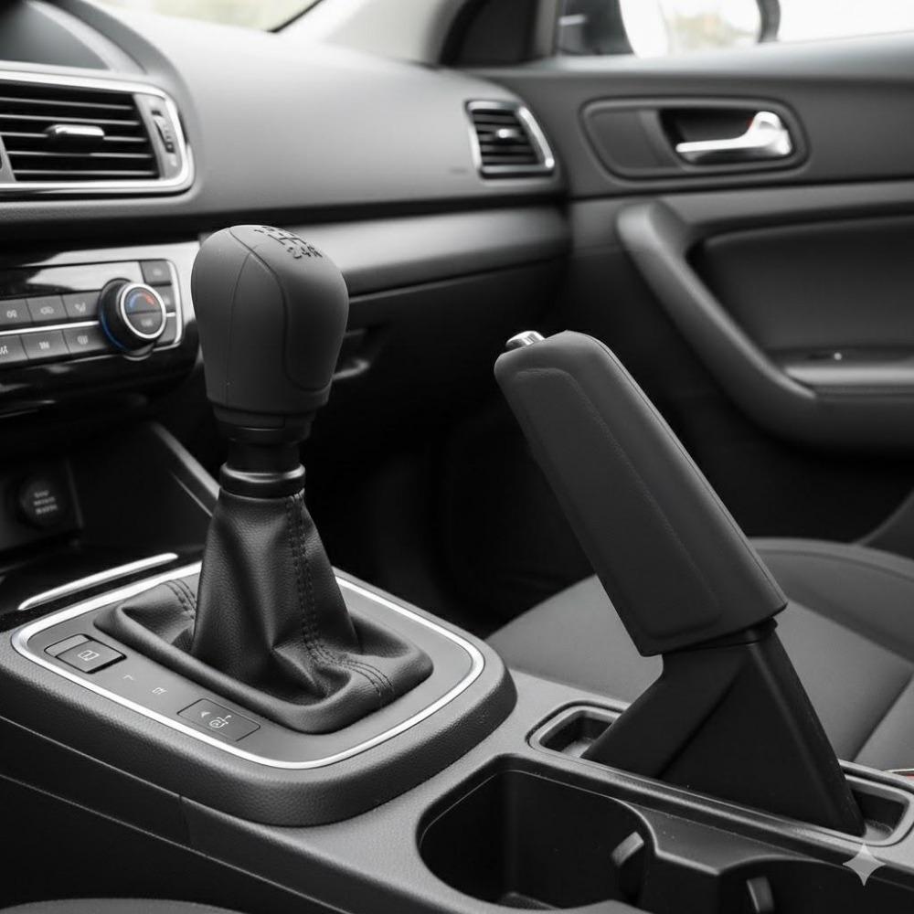 Upgrade Car Gear Shift Knob & Shifter Knobs & Handbrake Cover Set, High-Temp Resistant Silicone Non-Slip Design, Universal Fit for Manual Transmission Cars & SUVs, Durable Anti-Dust Automotive Interior Accessories.