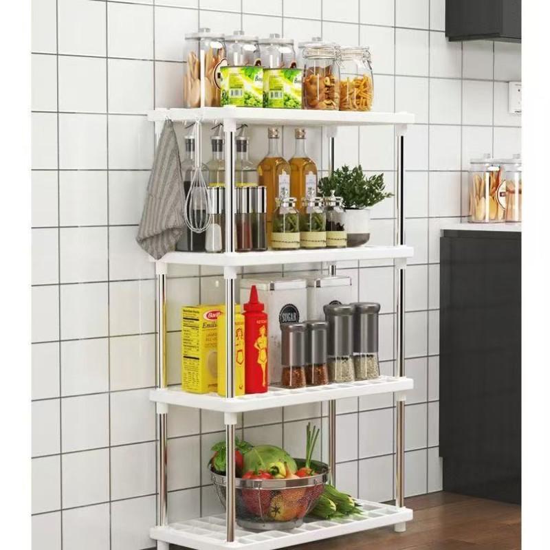 Kitchen Bathroom Standing Shelf, Multi-Functional Storage Rack, Space-Saving Organizer, Kitchen Utensil Holder, Home Organization