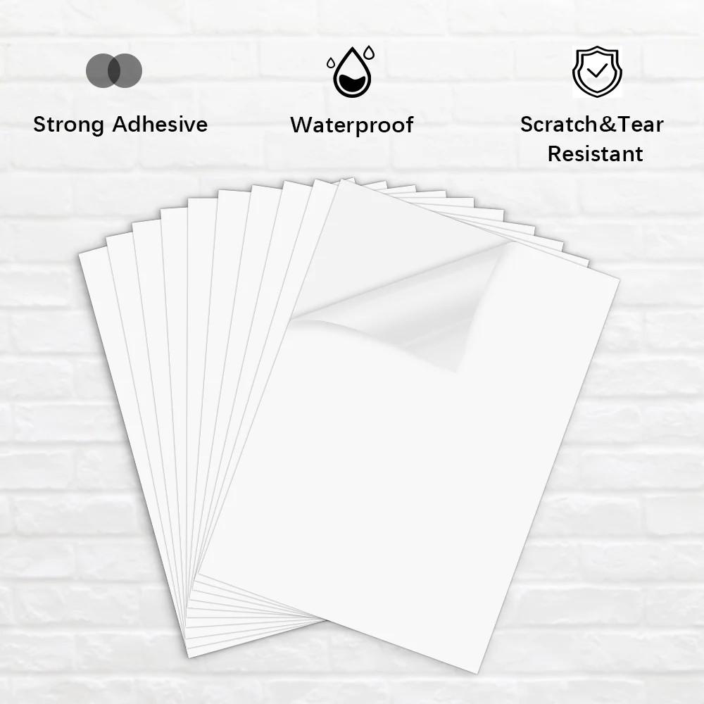 10/20 sheets Transparent Sticker Paper, Clear A4 Non Waterproof Label Sheet, Printable Vinyl Sticker Paper For Inkjet Printer