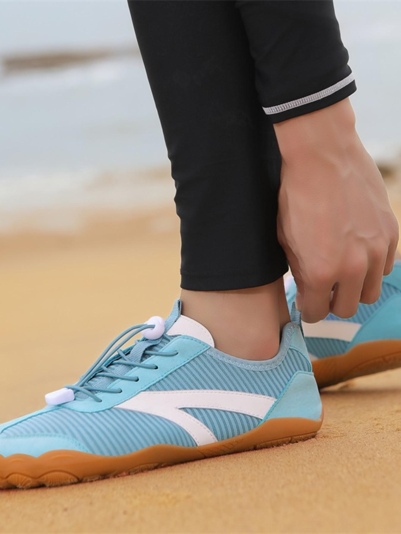 Couple Five-Finger Yoga Shoes, Casual Indoor Fitness Sneakers, Mesh Fabric, Rubber Sole, Wide Fit, Solid Color, China Made