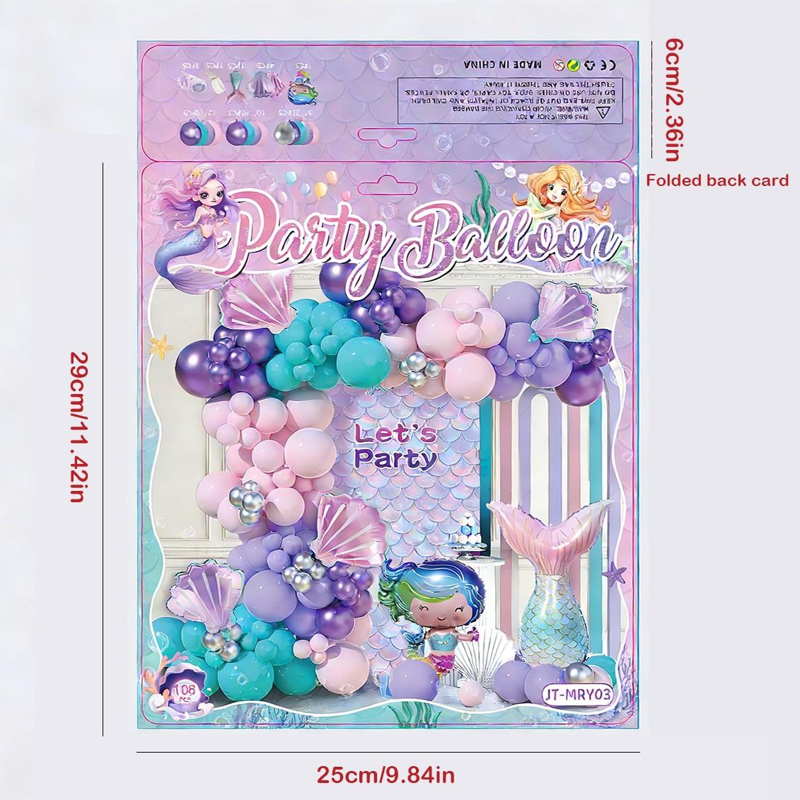 Mermaid Theme Balloon Set, Mermaid Tail Latex Balloons, Birthday Party Decorations, Ocean Style Party Props, Fun and Colorful Design