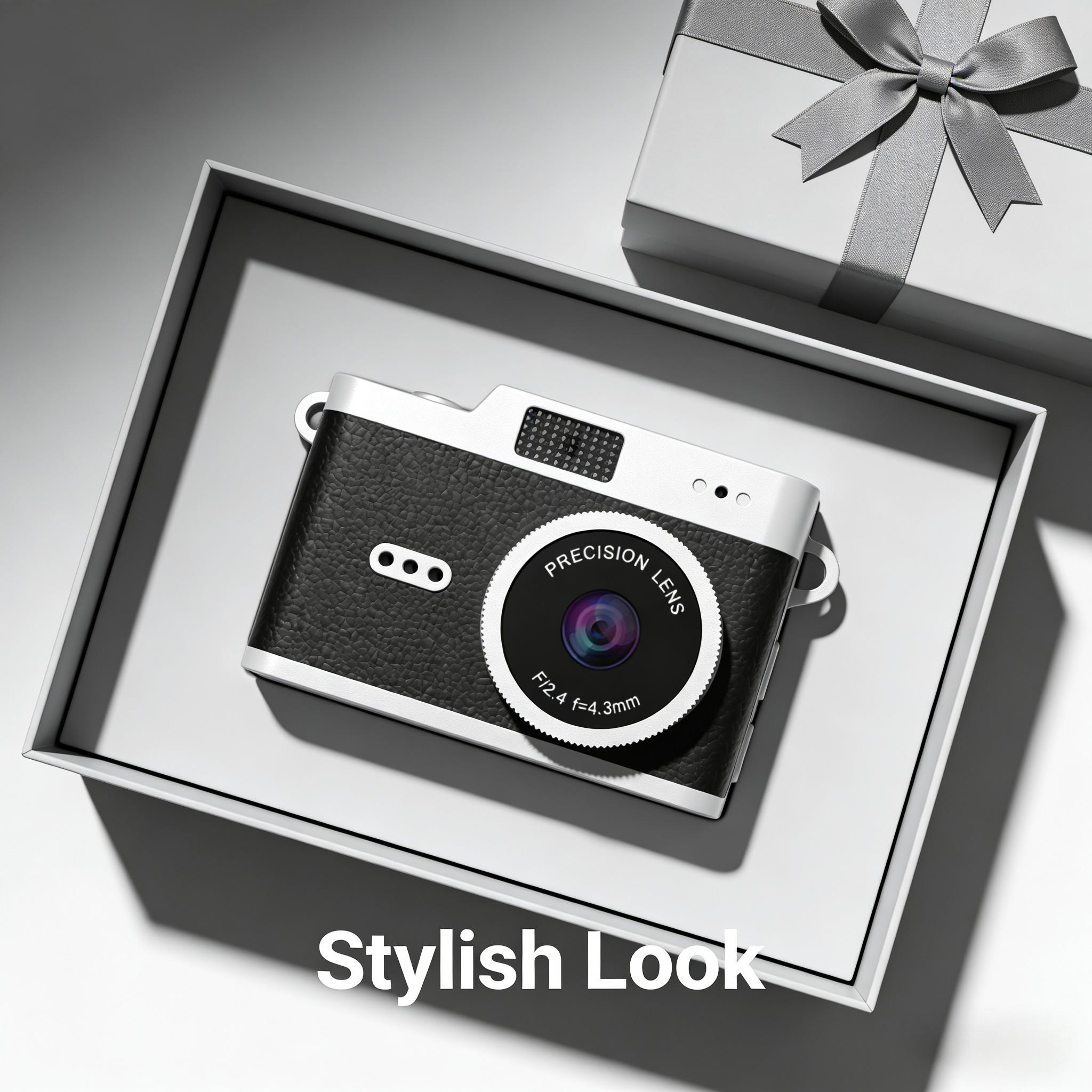 HD 1080P Mini Camera Retro Keychain Camera 0.96 Inch HD Screen Long Lasting Battery Includes 8GB TF Memory Card