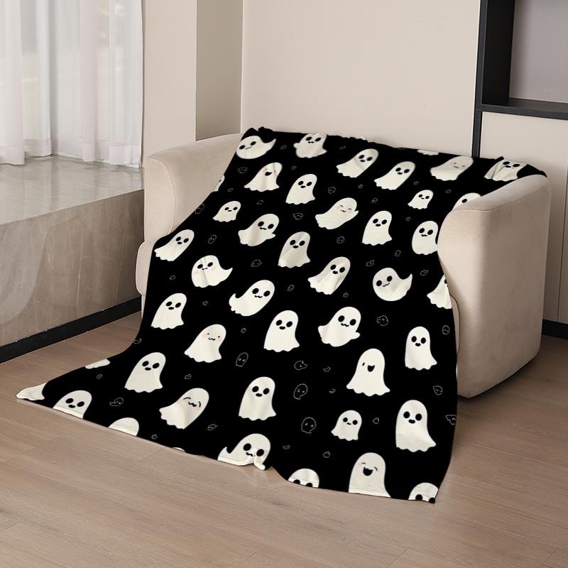 1 ghost printed blanket, modern style blanket, soft and comfortable blanket, travel sofa bed blanket, office home decoration, birthday gift blanket, unisex, available all year round