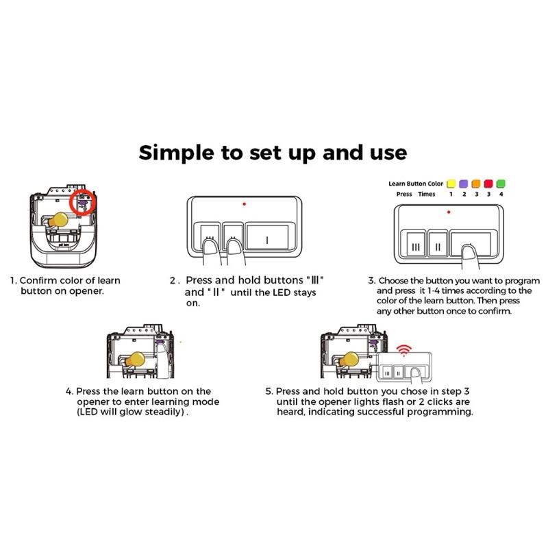 Liftmaster 893max Universal Garage Door Remote, Multi-Frequency (310/315/390MHz), Keychain with Sunshade Clip, Compatible with Myq & Security+ 2.0