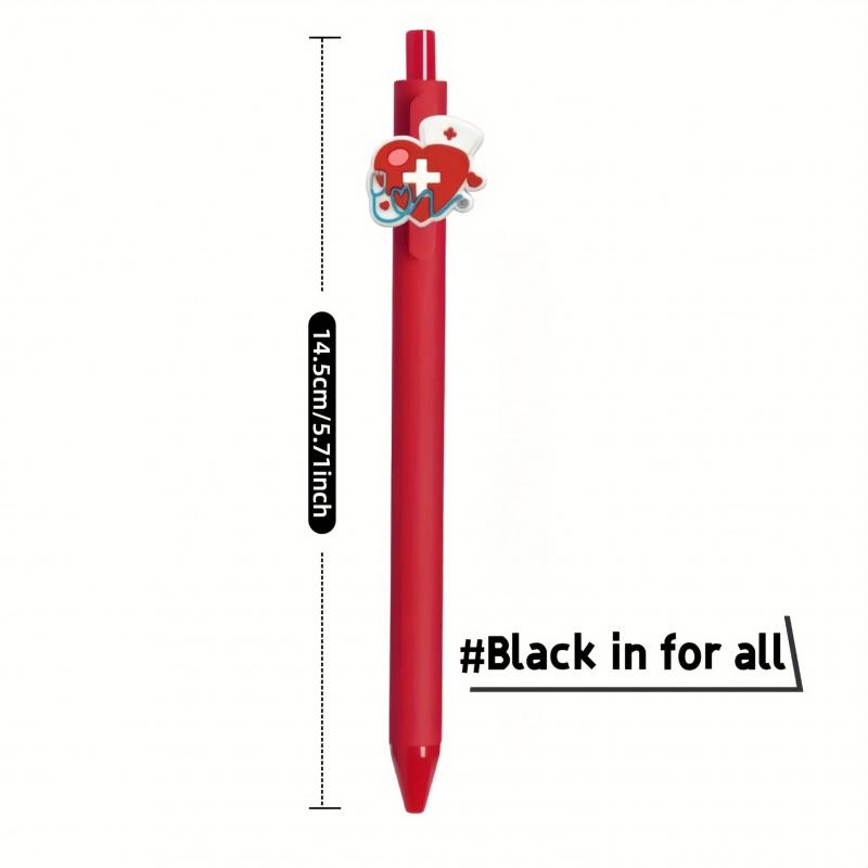 20/30pcs Cute Nurse-Themed Pens with Medical & Heart Patterns. Retractable black ink ballpoint pens, ideal for nurses, medical assistants and students. Perfect gifts for Nurse Week