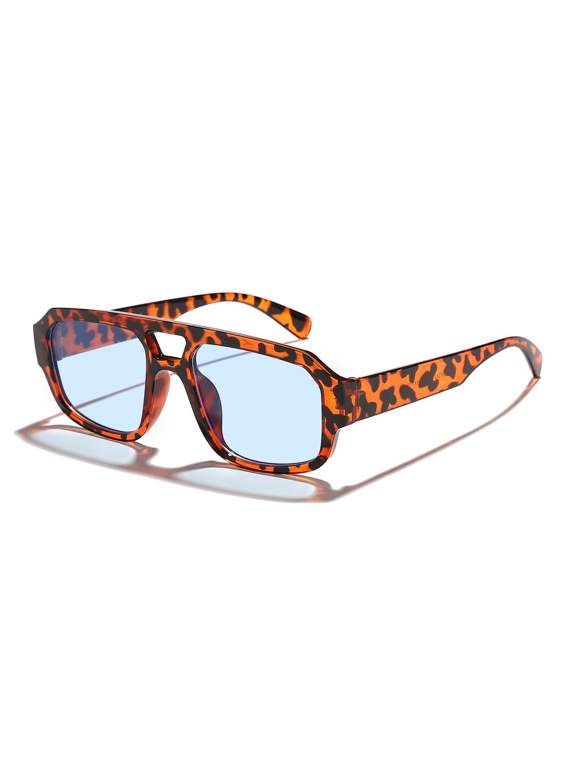 Unisex Large Frame Sunglasses, Casual All-Over Print Design, PC Material, Decorative Lens, Perfect for Daily Wear & Leisure