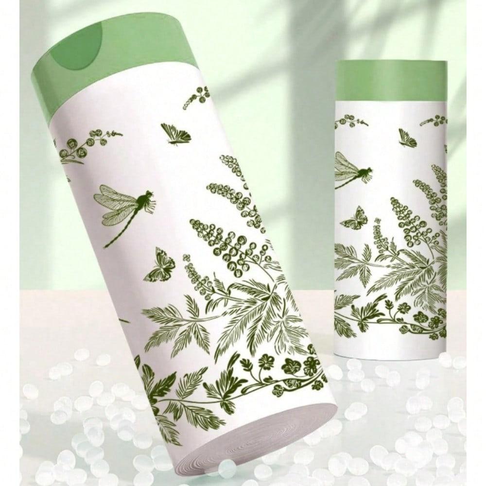 Mugwort & Floral Scented Trash Bags (30-Pcs) - Drawstring Sealed With Butterfly Print For Odor Control