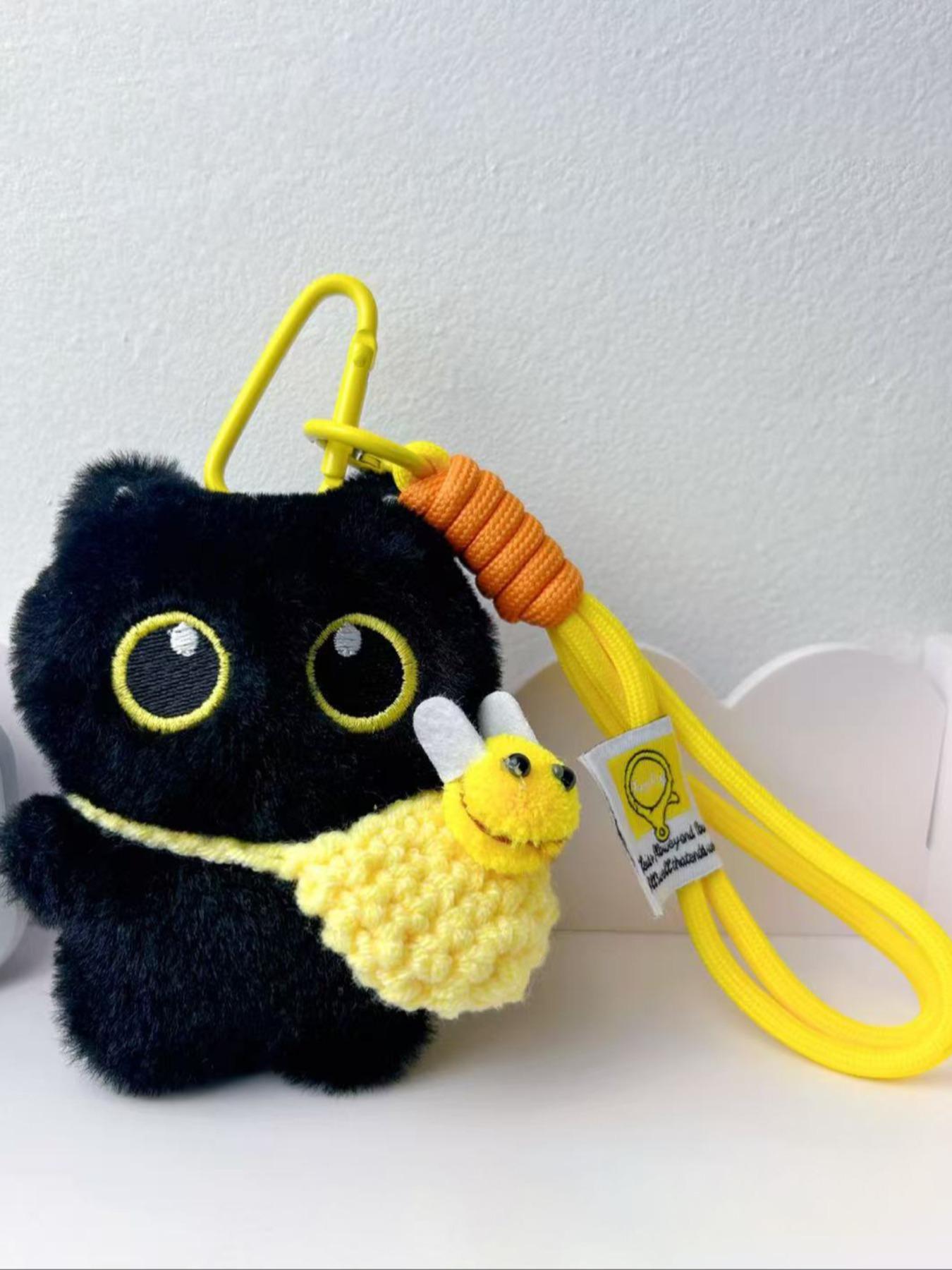 Cute Cat Design Keychain, Punk Style Plush Pendant Keychain for Women & Men, Fashion Accessories for Daily Use, Trendy All-match & Exquisite Keychain for Birthday Gift, Fuzzy Keychain, Stylish Keychain