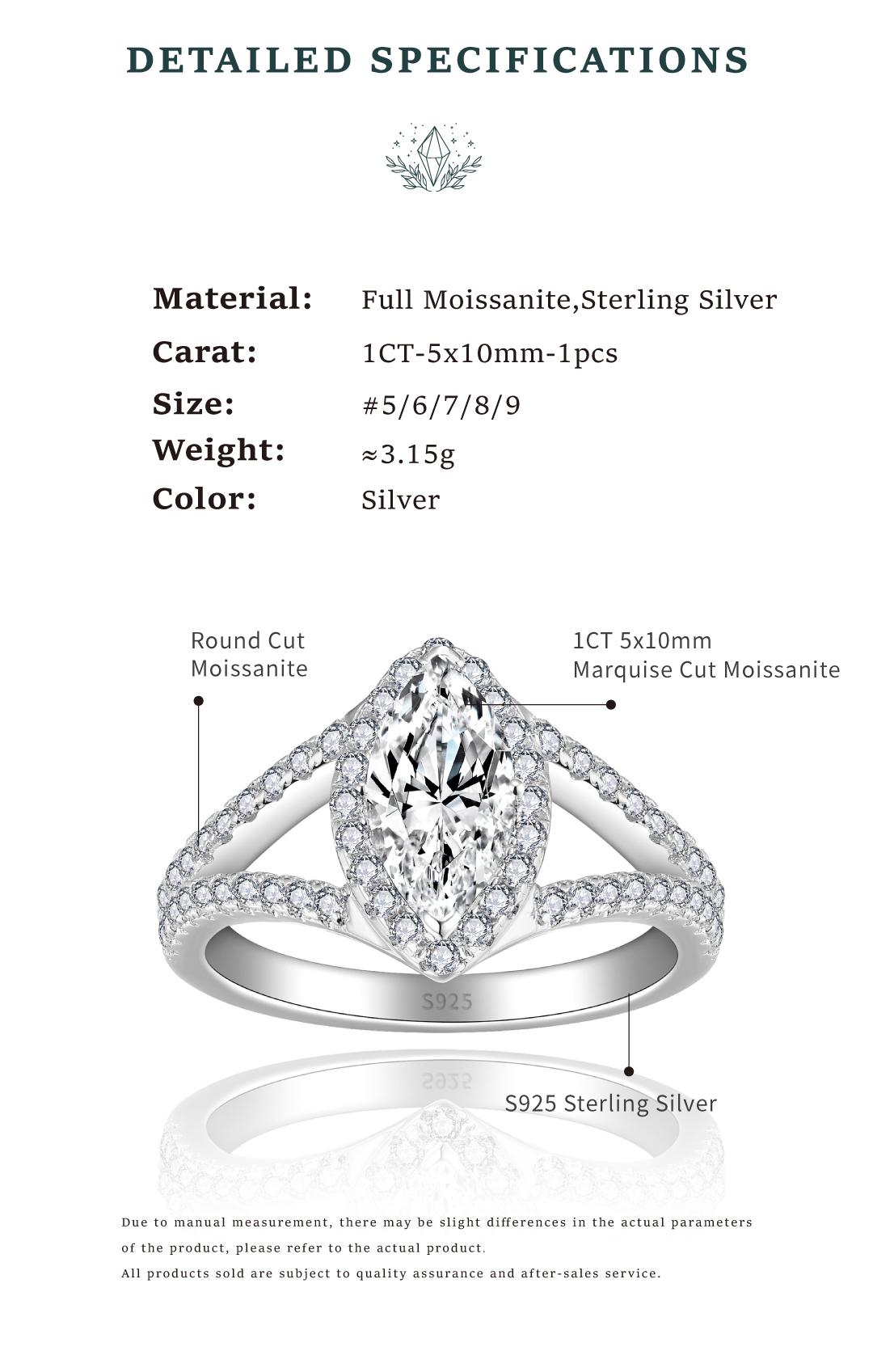 Mystical Horus Eye Design, Full Synthetic Moissanite Ring with Marquise & Round Cut, S925 Sterling Silver, Engagement Ring