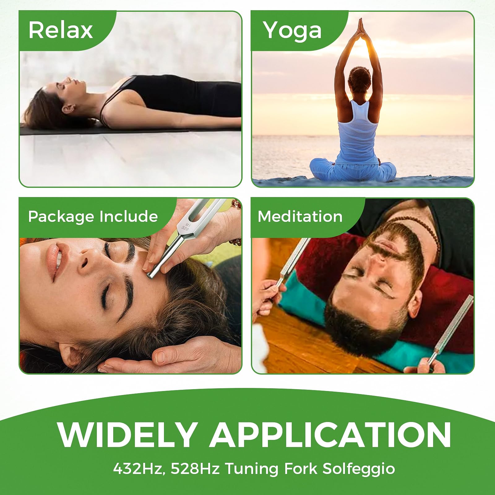 Resonant Tuning Fork Set, 432hz & 528hz Musical Instruments Accessories, Ideal for Yoga Meditation Relaxation Healing