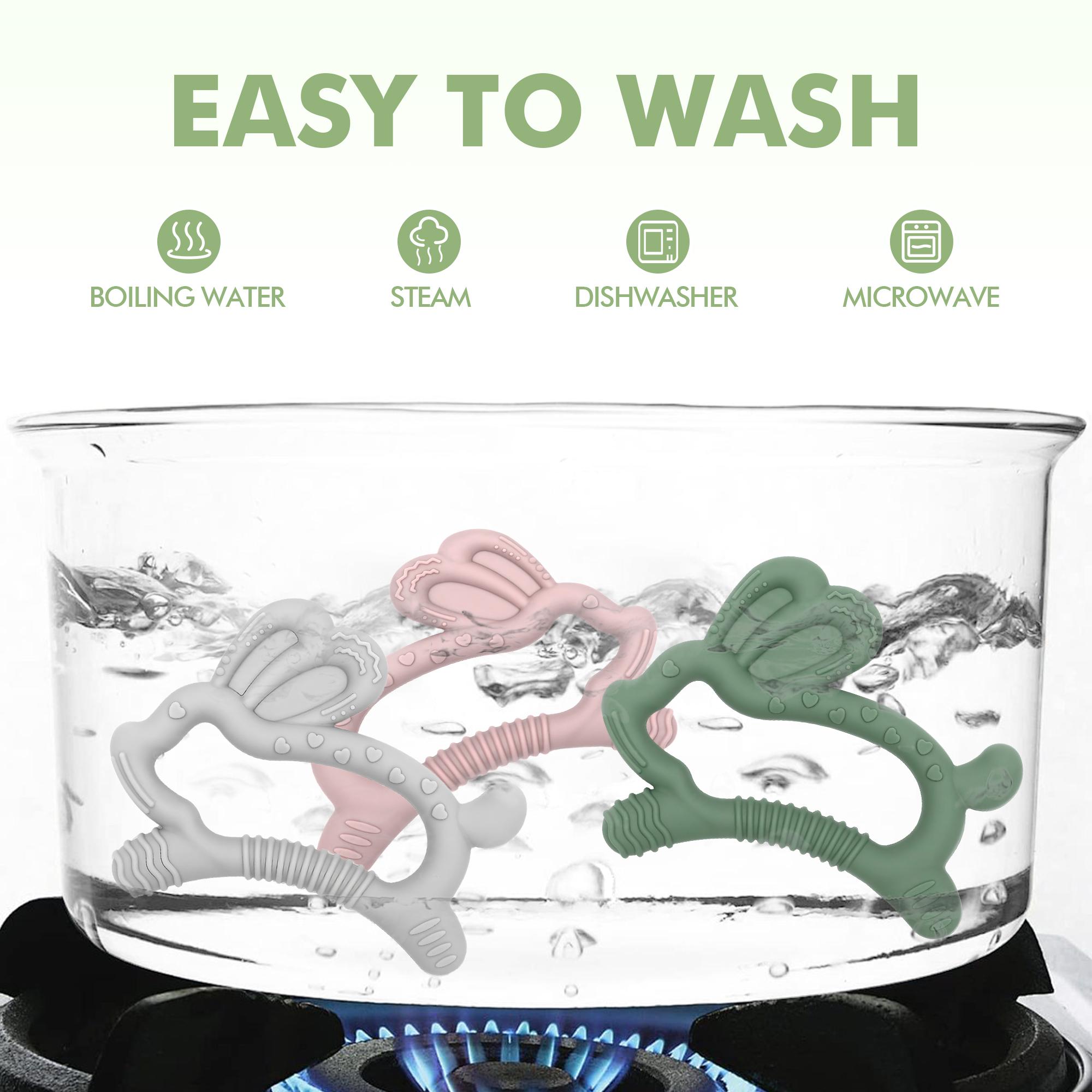 Baby Teething Toy, Easy to Grip Rabbit Silicone Teether, Comfortable & Safe Design, Perfect for Soothing Baby Gums