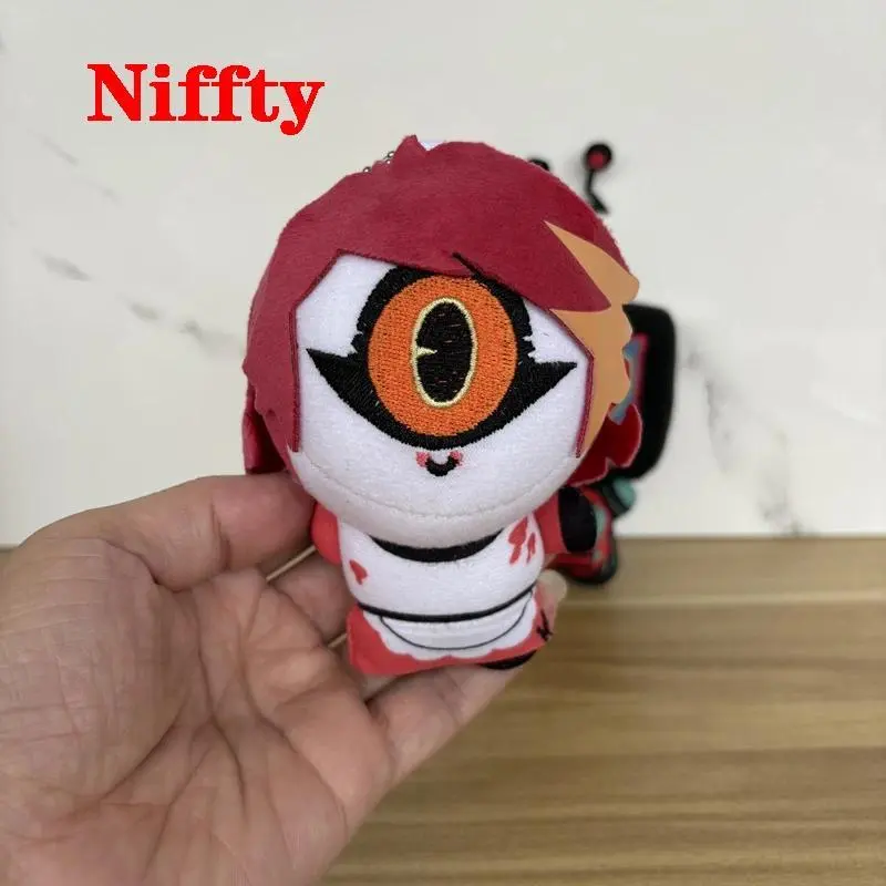 Funny Big One-Eye Niffty Plush Toys Cosplay Hazbin Anime Hotel 3V Vox Keychain Animation Bag Pendant Stuffed Plushie Doll Decor